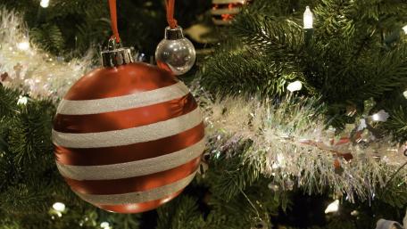 Joyful Christmas Ornaments in Festive Colors wallpaper