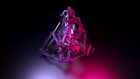 3D pink pyramid wallpaper