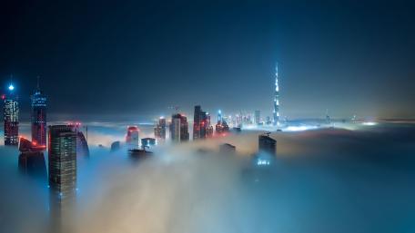 Cloudy city wallpaper