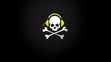 Skull and Headphones wallpaper