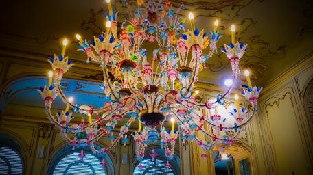Elegant Chandelier Illuminating Exquisite Interiors wallpaper