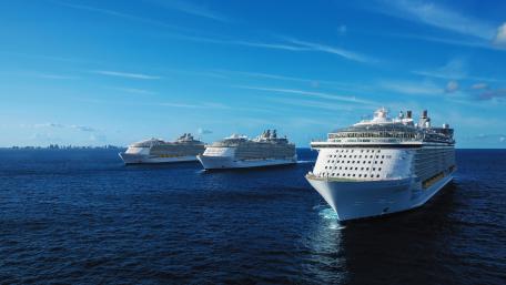 Majestic Cruise Ships Sailing the Ocean wallpaper