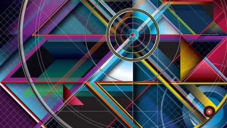 Vibrant Geometric Harmony in Colorful Design wallpaper