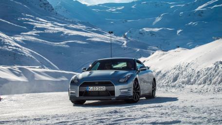 Nissan GT-R on snow wallpaper