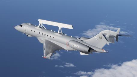 Advanced Military Surveillance Aircraft in Flight wallpaper