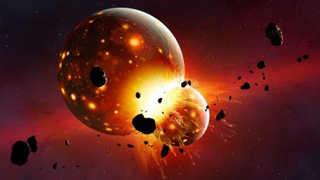 Planet Collision wallpaper