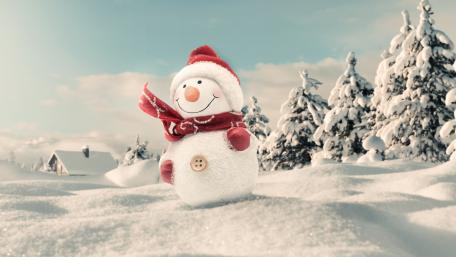 Festive Snowman in Winter Wonderland wallpaper