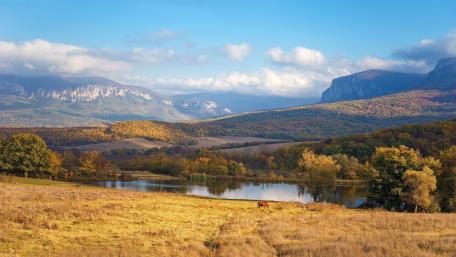 Serene Autumn Landscape in 4K Resolution wallpaper