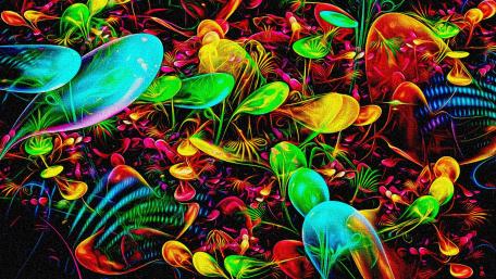 Vivid Colors Dance in Psychedelic Bliss wallpaper
