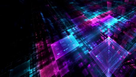 Futuristic Cubic Neon Labyrinth wallpaper