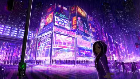 Purple city wallpaper