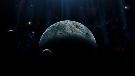 Galactic Tranquility in Cosmic Shadows wallpaper