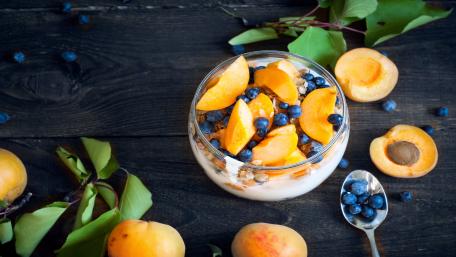 With blueberry and apricot yogurt wallpaper