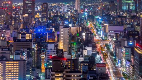 Osaka Nighttime Cityscape wallpaper