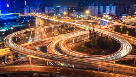 Shanghai Interchange at Night wallpaper