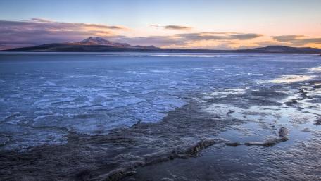 Serene Shoreline at Dusk wallpaper