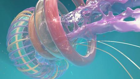 Jellyfish Dream in Pink and Blue wallpaper