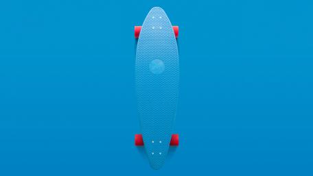 Blue skateboard minimal art wallpaper