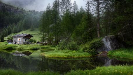 French Alps at summer wallpaper