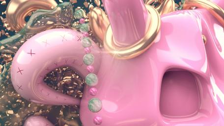 Pink 3D abstract digital art wallpaper