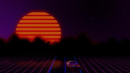 Retrowave artwork wallpaper