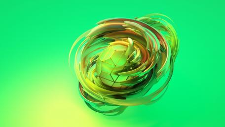 Emerald Swirl in 3D Digital Art wallpaper