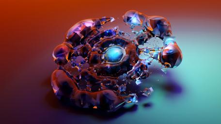 Vibrant Crystal Explosion in 3D Art wallpaper