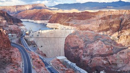 Hoover Dam seen from the Mike O'Callaghan–Pat Tillman Memorial Bridge wallpaper