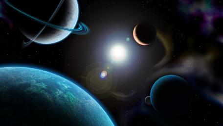 Planets space art wallpaper