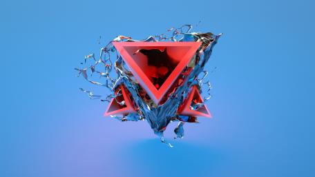Triangle Fusion in Blue and Red wallpaper