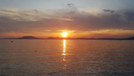 Serene Sunset Over Lake Balaton wallpaper