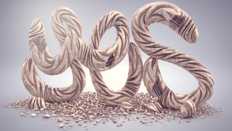 3D concrete YES wallpaper