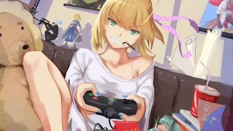 Anime gamer girl wallpaper