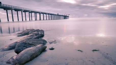 Serene Tranquility by the Pier wallpaper