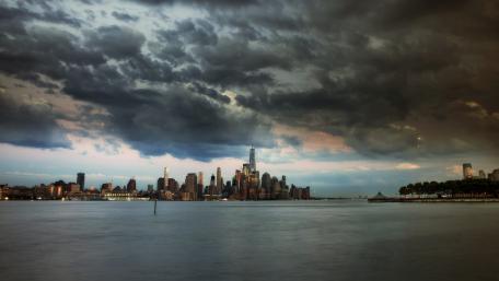Lower Manhattan from Pier C Park wallpaper