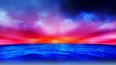 Ethereal Starry Sky Over the Sea wallpaper