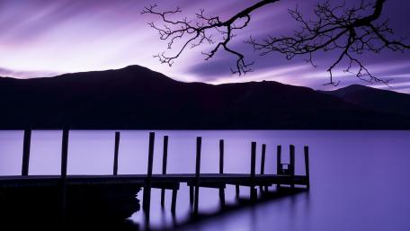 Pier silhouette at twilight wallpaper