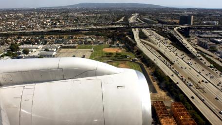 Aerial View of the Interchange of Freeway 405 & Freeway 105 in Inglewood wallpaper