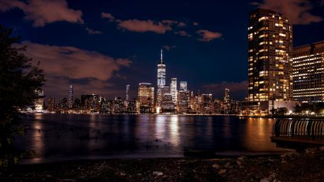 Cityscape of New York at Nighttime Beauty wallpaper