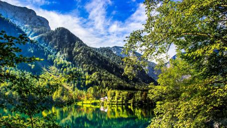 Serenity of Nature in a Mountain Landscape wallpaper