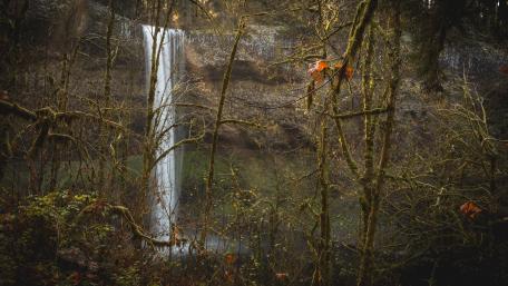 Serenity of Nature's Waterfall wallpaper