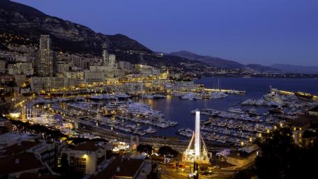 Serene Port City at Twilight wallpaper