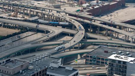 Interchange in Cincinnati, Ohio Viewed from Carew Tower wallpaper