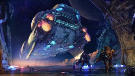 Epic Space Odyssey Adventure in a Vibrant Futuristic World wallpaper