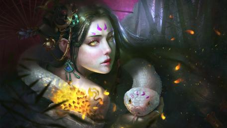 Fantasy snake girl wallpaper
