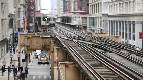 Elevated Railway Tracks in the Chicago Loop wallpaper