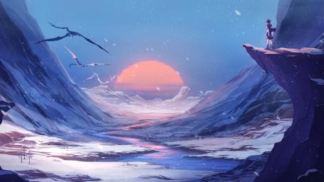 Winter's Whispering Valley wallpaper