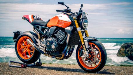 Stunning Custom Motorcycle by the Sea wallpaper