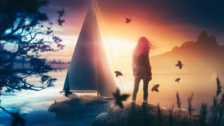 Whispers of Dreams at Sunset wallpaper