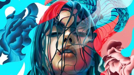 Fantastical Blue-Hued Dreamscape wallpaper